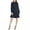 Blue - navy, variant on DKNY Womens Pleated Peasant Dress, Blue, 4