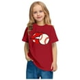 thumbnail image 2 of QQAMB Toddler Kids Boys Girls Baseball Print T-Shirts Cute Crewneck Short Sleeve Tee Top, 2 of 5