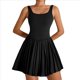 thumbnail image 1 of Falda Plisada para Yoga, Correr, Fitness, Tenis, Color Negro, Talla L, 1 of 7