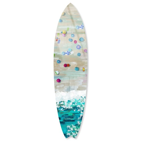 Notoriart Luxury Beach Surfboard Acrylic Wall Art Die-Cut Coastal Modern High-Gloss Home Decor, 15" x 60"
