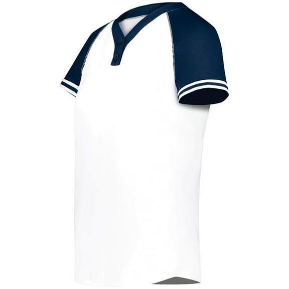 Augusta Sportswear 6917.221.M Ladies Cutter Plus Henley Jersey, White & Navy - Medium