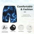 thumbnail image 4 of Kdxio Blue Lightning Print Men'S Swim Trunks With Compression Liner 7 Inch Inseam Quick Dry Swim Shorts, 4 of 7