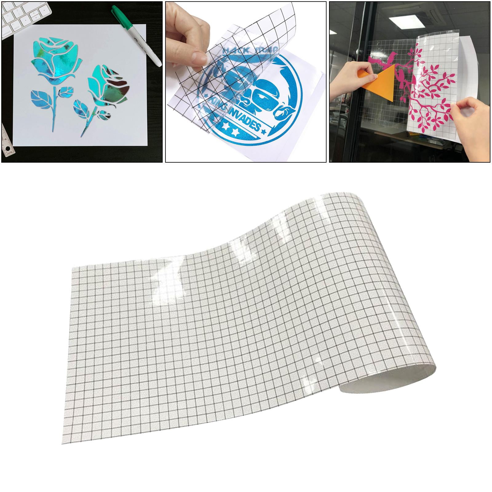 Clear Transfer Tape Paper with Grid, 3.3x3.3 ft, for Alignment