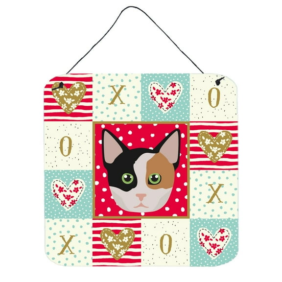 Carolines Treasures CK5134DS66 Munchkin Cat Love Wall or Door Hanging Prints Red 6HX6W multicolor