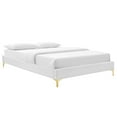 thumbnail image 5 of Modway Amber Performance Velvet Queen Platform Bed in White, 5 of 10