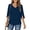 Navy Blue, variant on UVN Womens Blouses 3/4 Sleeve V Neck Summer Shirts for Women Chiffon Dressy Casual Tunic Tops