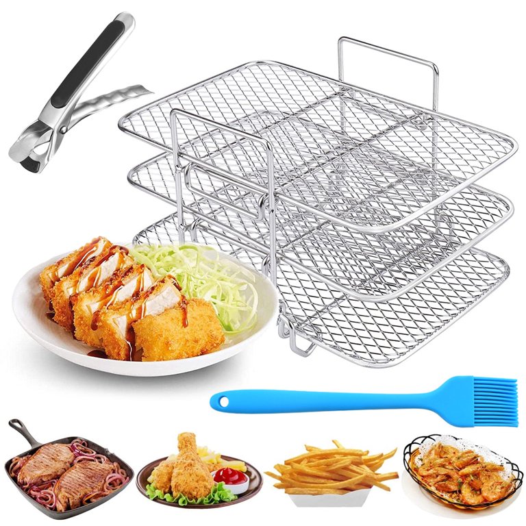 Air Fryer Rack Compatible With Ninja Foodi Dual Air Fryer Dehydrator Stand  304 Stainless Steel Dehydrator Rack 3-layer Dehydrator Holder Tray With 3  Stackable Sheets Air Fryer Square Pan Rack - Temu