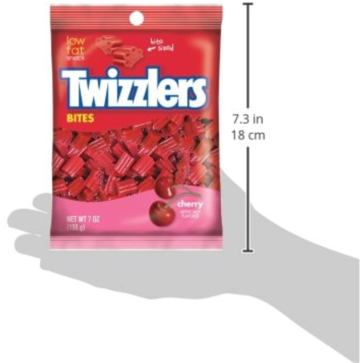 Twizzlers Bites, Cherry Flavored Licorice Candy, 7 Ounce Packet (Pack Of 12)