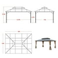 thumbnail image 4 of Hommow 12'x16' Hardtop Gazebo with Polycarbonate Double Roof, Aluminum Frame Outdoor Gazebos with Curtains and Netting for Garden, Lawn and Patio, 4 of 7