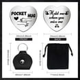 thumbnail image 2 of 2Set Miss Love Heart Pocket Hug Token Long Distance Relationship Gifts Double Sided Engraved Hug Token Coins Keepsake with PU Leather Keychain for Family Friend Lover Graduation DIY Word, 2 of 7