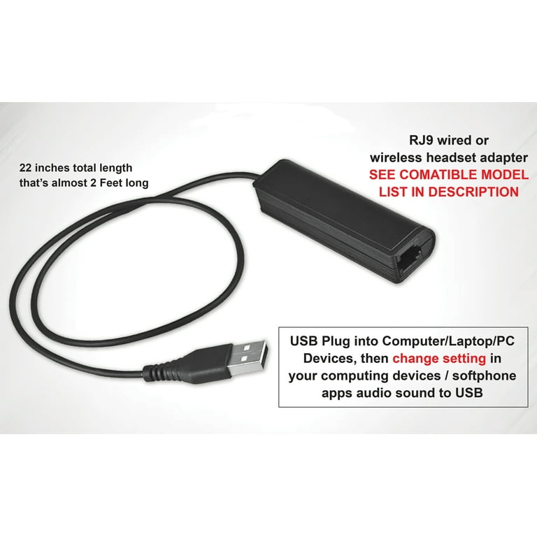 Rj9 Jabra Cs540 Headset Adapter RJ9 To USB For Plantronics CS540