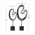 thumbnail image 4 of 24", 21"H Black Marble Abstract Sculpture with Black Base, by DecMode (2 Count), 4 of 9