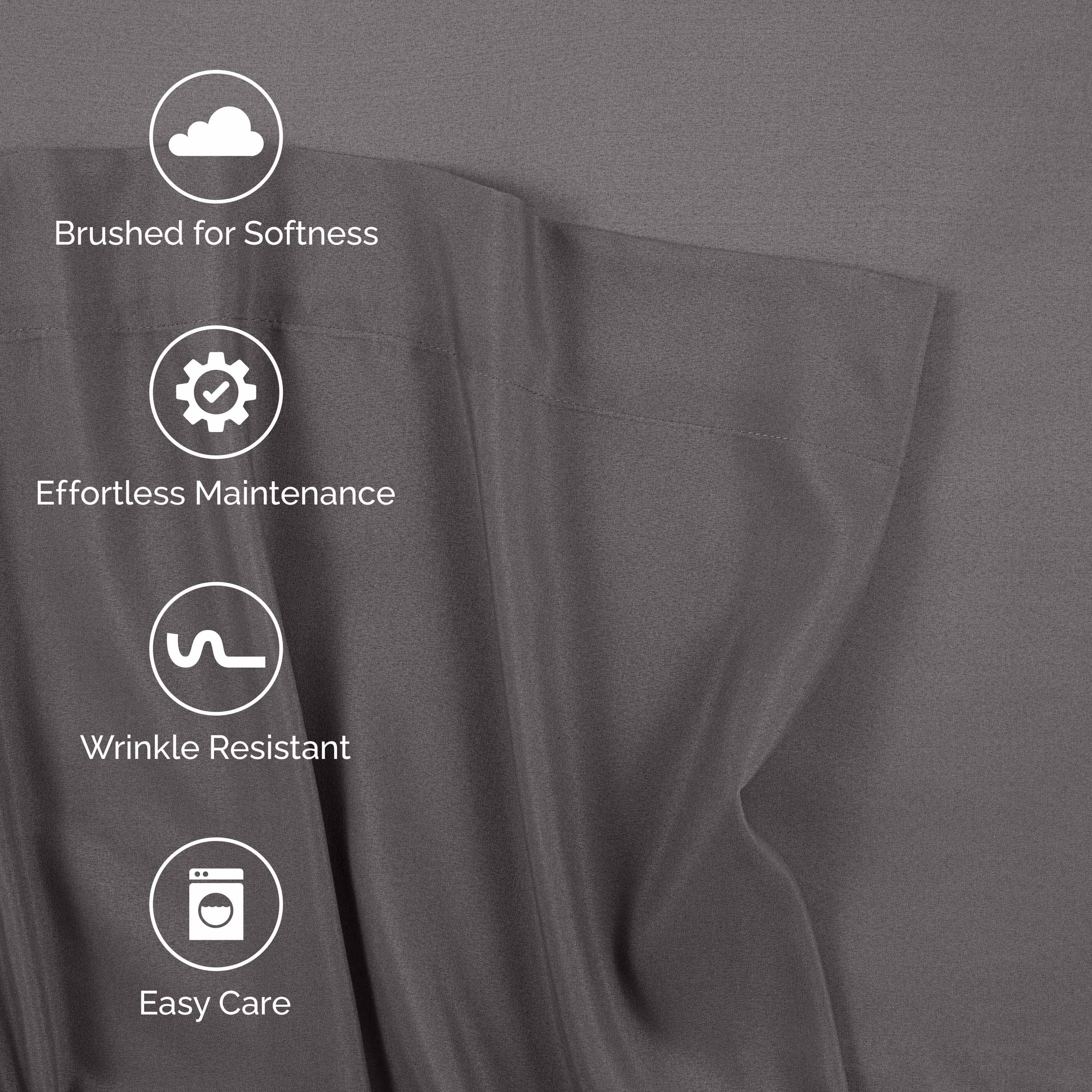 Martex Easy Living 4-Piece Full Microfiber Sheet Set | Brushed Soft Easy Care | Gray