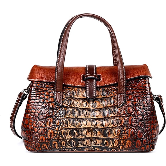 Classics Women's Crocodile Print Tote Bag Genuine Leather Handbag Purses Ladies Travel Crossbody Shoulder Bags