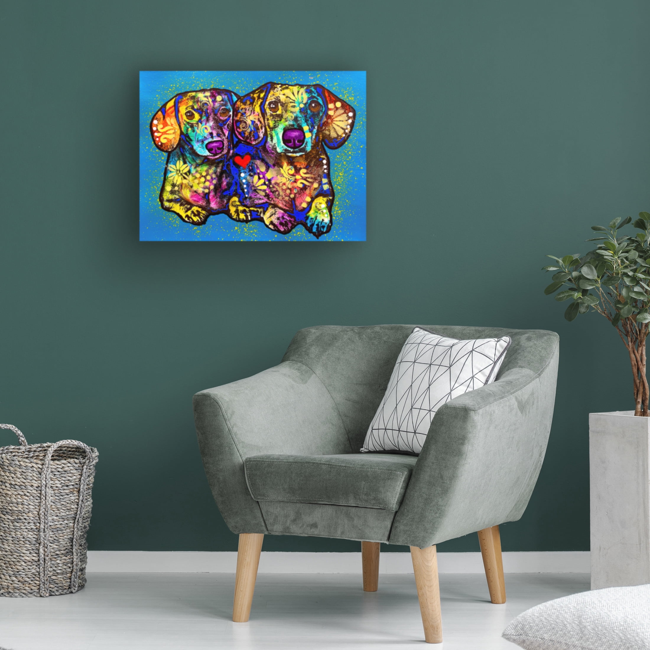 Canvas Wall Art - Dean Russo 'Two Doxies' Wall Art for Living Room, Bedroom, or Office Décor by Trademark Fine Art - 19 x 14 Inches
