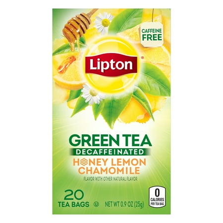 - (4 Boxes) Lipton Green Tea Decaffeinated Honey Lemon 20 ct