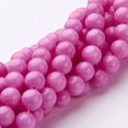 thumbnail image 4 of 1strand Natural Mashan Jade Round Beads Strands Dyed Magenta 8mm Hole: 1mm about 48pcs/strand 15 inch, 4 of 4