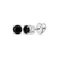 thumbnail image 1 of FB Jewels Sterling Silver Womens Round Black Color Enhanced Diamond Solitaire Earrings 1/2 Cttw, 1 of 1