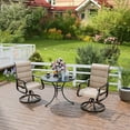 thumbnail image 5 of Techmilly Patio Swivel Chairs Set of 2, Outdoor Dining Chairs High Back, Padded All Weather Breathable Textilene Outside Furniture Chair , Grey White, 5 of 11