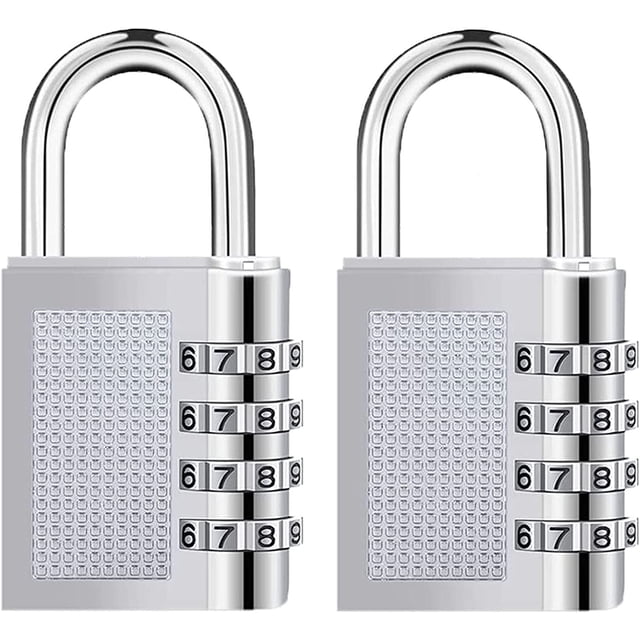 Woeilo 2 Pack Combination Lock 4 Digit Outdoor Waterproof Locker Number Lock 1.25 Inch Combination Gate Locks, Padlock for Gym Sports Locker, Hasp Cabinet, Fence, Toolbox Lock (Black)