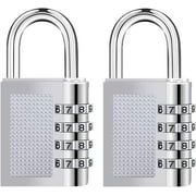 2 Pack Combination Lock 4 Digit Outdoor Waterproof Locker Number Lock 1.25 Inch Combination Gate Locks, Padlock for Gym Sports Locker, Hasp Cabinet, Fence, Toolbox Lock (Black)