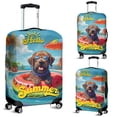 thumbnail image 2 of Hello Summer Portuguese Water Dog Pool Day on Watermelon Float Travel Luggage Cover PWD Portie Fishing Dog Lover Suitcase Dust Protective Decor - 13008, 2 of 5