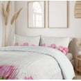 thumbnail image 6 of Ambesonne Rose Duvet Cover Sets, Flowers on Wood Planks, 2-Queen, Pink Green Cream, 6 of 7