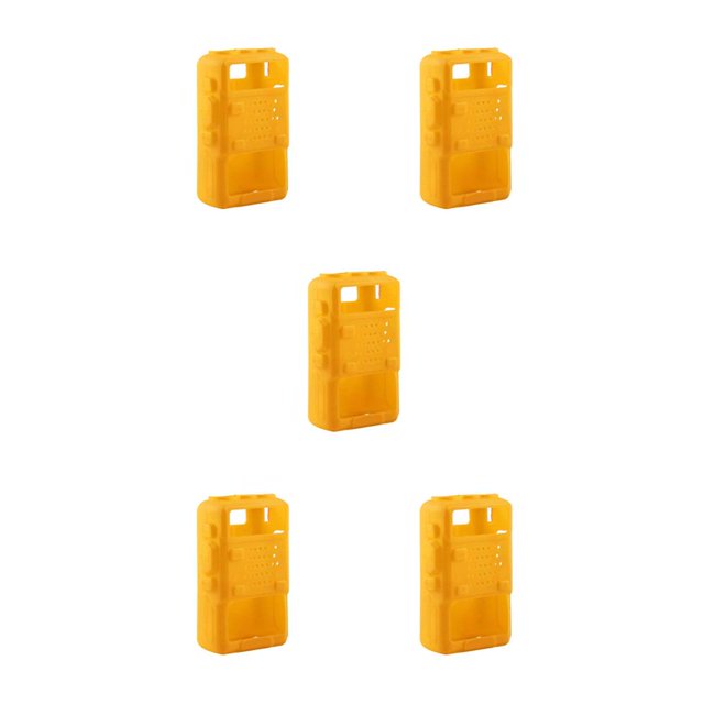 bedienty Étui de Protection en Silicone pour Talkie-Walkie Interphone Radio Bidirectionnelle Jaune 5Ensemble