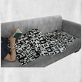 thumbnail image 6 of ABC Puzzle Soft Flannel Fleece Blanket, Funky Irregular Letters Capital and Small in Squares Learning Tools, Cozy Plush for Indoor and Outdoor Use, 60" x 80", Charcoal Grey and White, by Ambesonne, 6 of 6