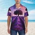 thumbnail image 2 of Haiem Lavender Field Sunset Printed Hawaiian Shirt for Men - Men’s Casual Beach Summer Shirts - Stretch Fabric with Modern Fit-X-Large, 2 of 7