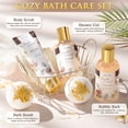 thumbnail image 4 of Spa Gift Baskets for Women, 12 Pcs Vanilla Coconut Relaxing Home SPA Kit Bath and Body Set Self Care Package Thank You Box, Beauty Birthday Mothers Day Gifts for Her, Brown, 4 of 9