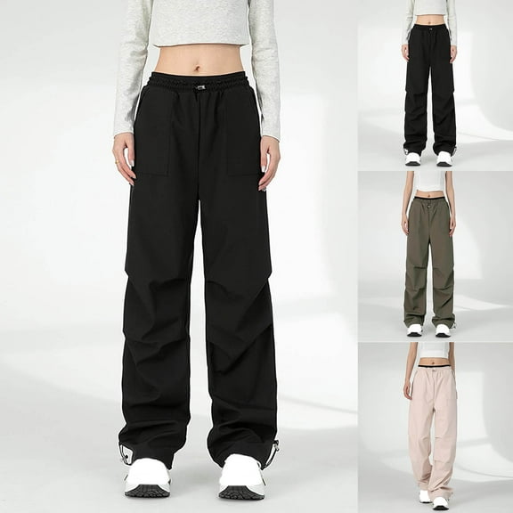 Yteetum Women's Hiking Shell Pants Quickly Dry Outdoor Athletic Windproof Waterproof Long Pants Ladies Casual Solid Lightweight Camping Workout Versatile Long Shell Pants with Pockets Fall