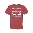 thumbnail image 2 of Wild Bobby, Gone Fishing Back Soon to Go Hunting, Men's Graphic Tees, Vintage Heather Red, 3XL, 2 of 3