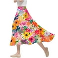 thumbnail image 2 of Nmnitkp Skirts for Women Casual Floral Prints Women's Pleated Skirt Chiffon Elastic Waist A-Line Midi Length Skirt Fashionable Trends Maxi Skirt, 2 of 7