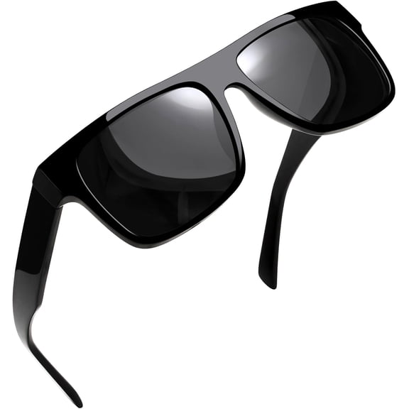Trendy Square Sunglasses Men Women Flat Top Polarized Sun Glasses, UV400 Protection Designer Acetate Shades Man