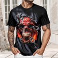 thumbnail image 6 of adaychics Mens Skull T Shirts Crewneck Novelty T-Shirt Graphic Tees Short Sleeve Tops for Daily Wear Holiday Party, 6 of 7