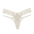 thumbnail image 5 of oelaio Women's Floral Lace Underwear Bow Panties Low Rise Thongs Stretch Underpants White XL, 5 of 7