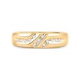 thumbnail image 2 of FB Jewels 10kt Yellow Gold Mens Round Diamond Wedding Band Ring 1/8 Cttw Size 11.5, 2 of 4