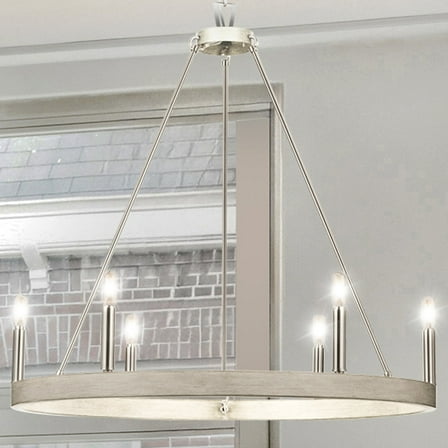Luxury Modern Chandelier, Brushed Nickel, UHP4564