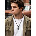 thumbnail image 3 of FaithHeart Saint Jude Thaddaeus Necklace for Men Women Stainless Steel Black Patron Judas Medal Pendant Jewelry Traveler Blessings Jewelry Gift for Son Boyfriend Birthday Valentine's Day, 3 of 8