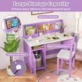 thumbnail image 6 of Costway Kids Desk and Chair Set Study Writing Workstation with Bookshelf & Bulletin Board Purple, 6 of 10