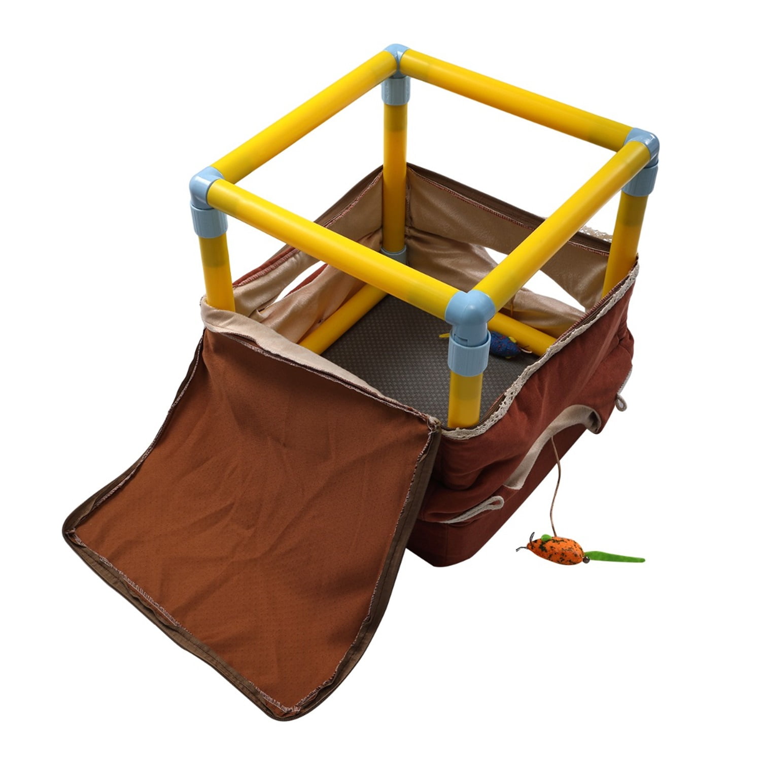 Pefilos 19" Cat Tunnel Toys for Indoor, Collapsible Cat Cube, Kitty City Cat Bed House, Play Kennel, Brown Pefilos 19" Cat Tunnel Toys for Indoor, Collapsible Cat Cube, Kitty City Cat Bed House, Play Kennel, Brown