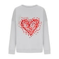 thumbnail image 4 of Gibobby Sudaderas para mujer Sudadera del día de San Valentín Camisas de corazón de amor para mujer de San Valentín Tops de manga larga (1)(Gris, L), 4 of 5