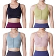 thumbnail image 5 of Women's Solid Color Zip Front Zipper Sports Bra Yoga Running Comfy Vest Without Steel  Cross Back Underwear Breathable, 5 of 6