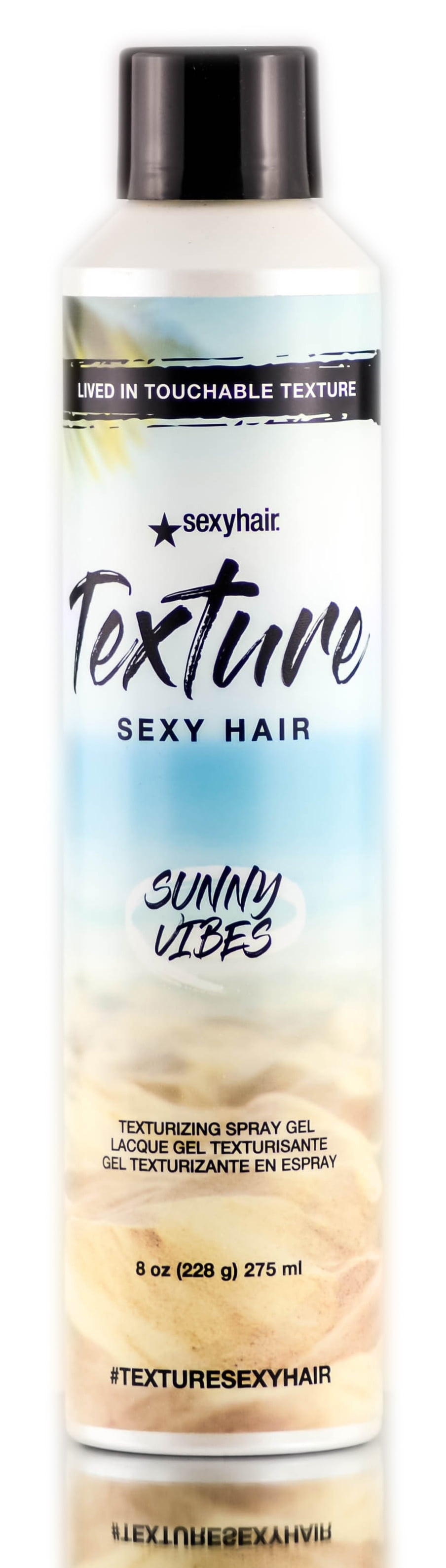 8 oz , Sexy Hair Texture Sunny Vibes Texturizing Spray Gel Hair Care - Pack  of 3 w/ Sleekshop Teasing Comb 