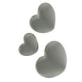thumbnail image 6 of DecMode Silver Ceramic Slanted Heart Wall Decor with Varying Sizes (3 Count), 6 of 9