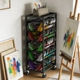 thumbnail image 5 of HOHYN 50 Can Spray Paint Storage Rack, Rolling Spray Bottle or Lube Holder, Metal Aerosol Storage Cart, Aerosol Can Holder Rack, Paint Bottle Organizer for Garage And Craft Workroom, 5 of 7