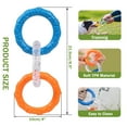 thumbnail image 3 of Juguete para perros con 3 anillos, duradero y resistente al agua, juguete para masticar para perros para entrenamiento de mascotas, juguete interactivo para cachorros (naranja y azul), 3 of 5