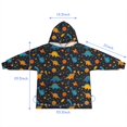 thumbnail image 7 of DarkBlue Dinosaurs Pattern Blanket Hoodies for Kids 6-13YR Oversize Wearable Blanket Hoodies for Boys Girls Teens, 7 of 7