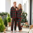 thumbnail image 5 of Nibbcoa Christmas Family Pajamas Matching Set, Plaid Long Sleeve Shirt with Sleepwear Loungewear, 5 of 9